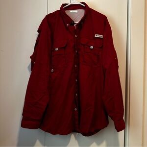 Columbia Men’s PFG Bahama™ Long Sleeve Shirt - XL, Maroon